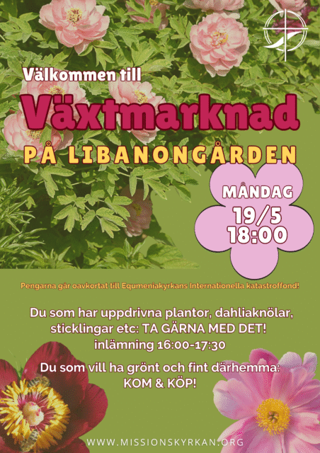 Växtmarknad  måndag 19/5 18:00